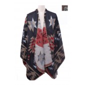 U Shape Triangle Print Poncho